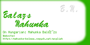 balazs mahunka business card